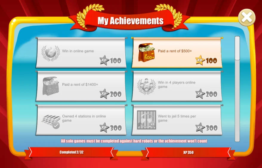 Rento Fortune Online monopoly board game in multiplayer